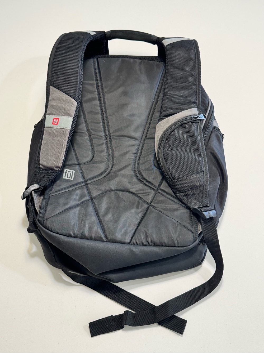 ful Black Apex Travel Backpack Laptop Sleeve Padded School Work - Picture 2 of 7